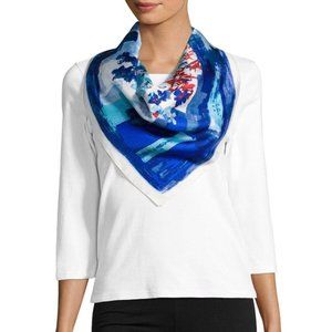 New Vince Camuto 100% Silk Water Color Floral Scarf